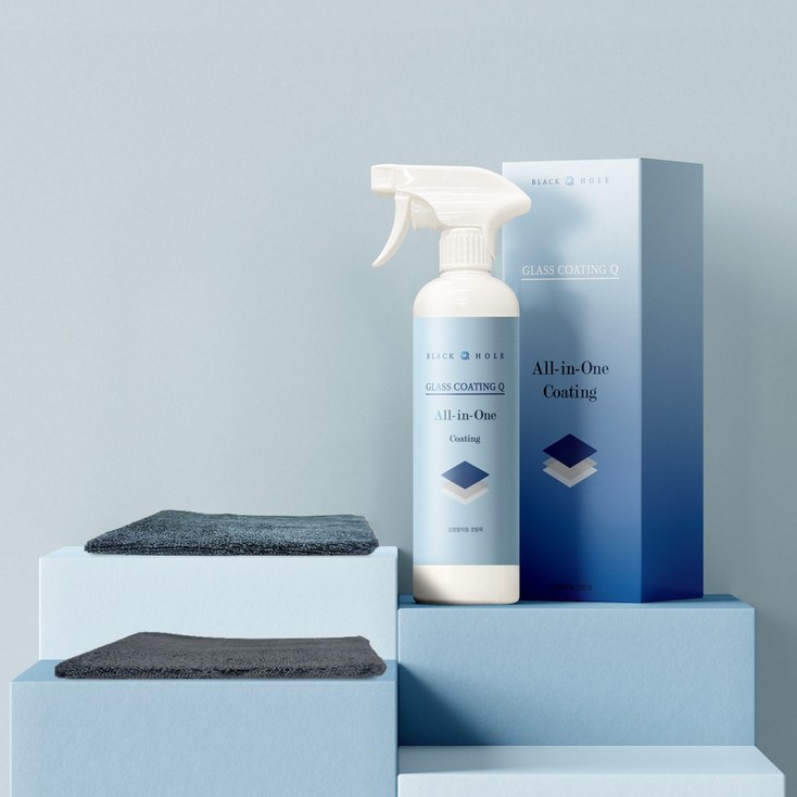 청소의 신세계를 경험하세요 블랙홀 글라스 코팅큐 500ml 전용타월 2장 포함