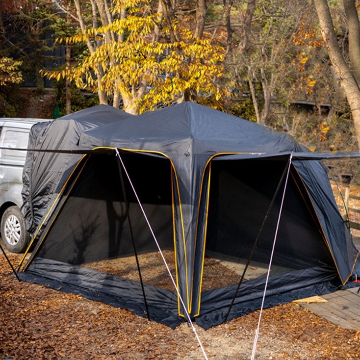 제드 오토듀얼팔레스EX 확장플라이 세트 차박 도킹텐트 투싼스타리아 도킹 블랙, 4, 블랙