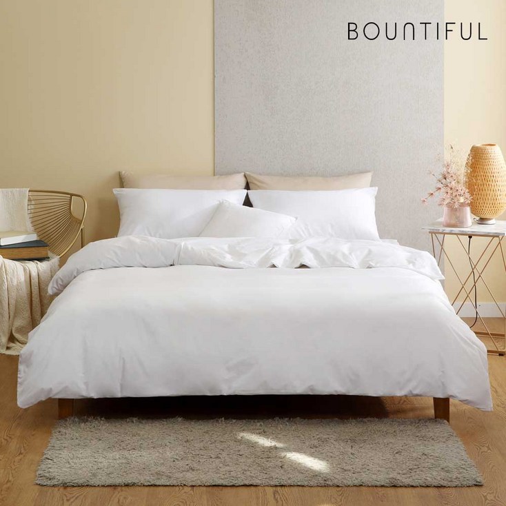 60수 순면 호텔식 이불커버 솔리드 Q 12colors, 화이트