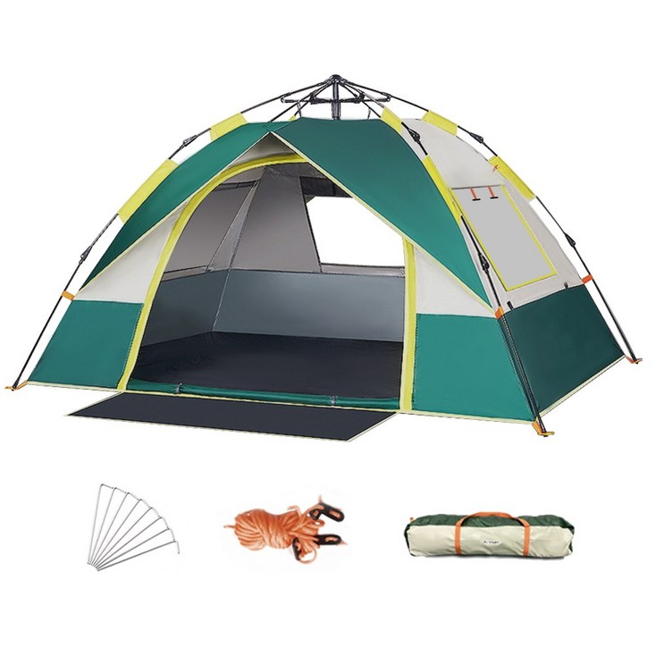 플랜타트 원터치 자동 텐트 방수 방우 캠핑용 나들이용 간편설치 간편수납 4인용 - 투데이밈