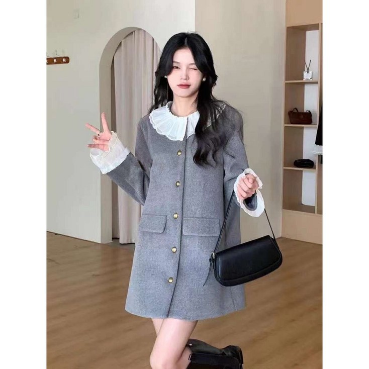 레이스 모직 원피스 레이스 모직 원피스