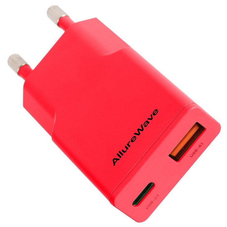 얼루어웨이브 울트라 슬림 Gan PD3.0 PPS 30W 2포트 C타입 초고속 충전기 어댑터, 1개, 핑크