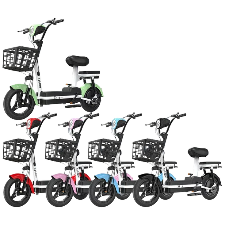 코알라이프 전기스쿠터 오토바이 바이크 리튬배터리 분리가능한 2인승 여성용 미니 전기자전거, 블랙48V22Ah, 하이텐강