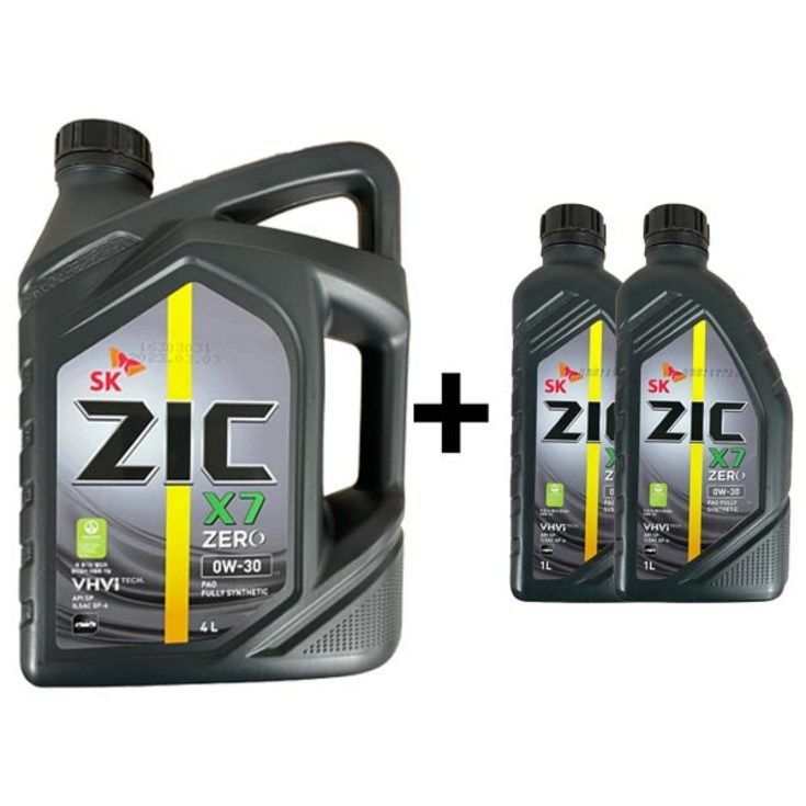 ZIC X7 ZERO 0W30 4L 1개 + 1L 2개 가솔린 20230531