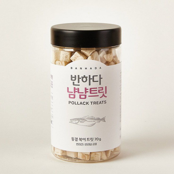 반하다 냠냠 트릿 반려동물 동결건조 간식, 북어 70g, 70g 반하다 냠냠 트릿 반려동물 동결건조 간식, 북어 70g, 70g