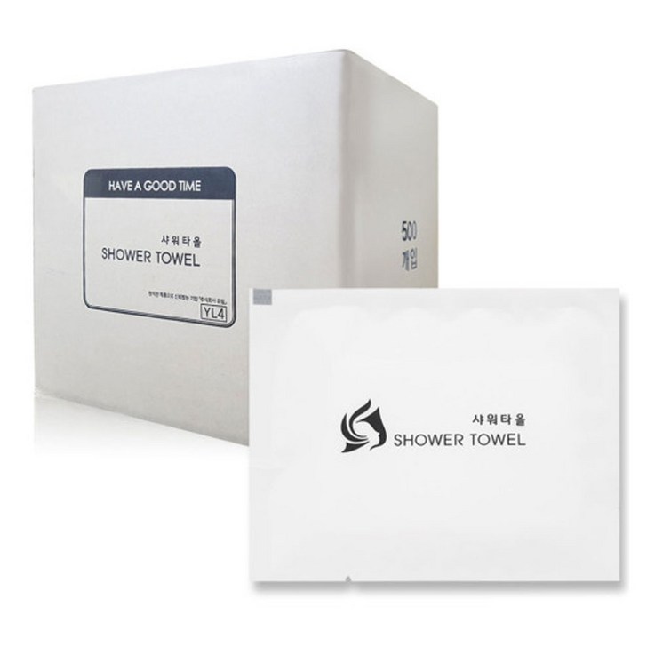 유림 사면포장 일회용 샤워타올 500개입 업소용 대용량 1회용 샤워타월 사우나 모텔 호텔 비품 비닐포장, 화이트, 500개입, 1개