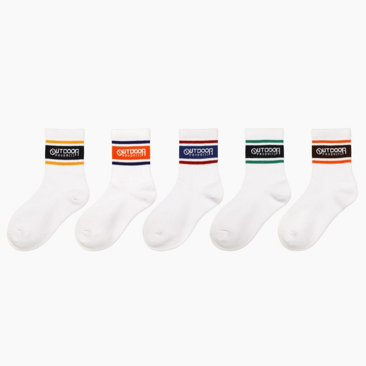 아웃도어프로덕츠 아동용 베이직 중목 양말 5종 세트 아웃도어프로덕츠 아동용 베이직 중목 양말 5종 세트