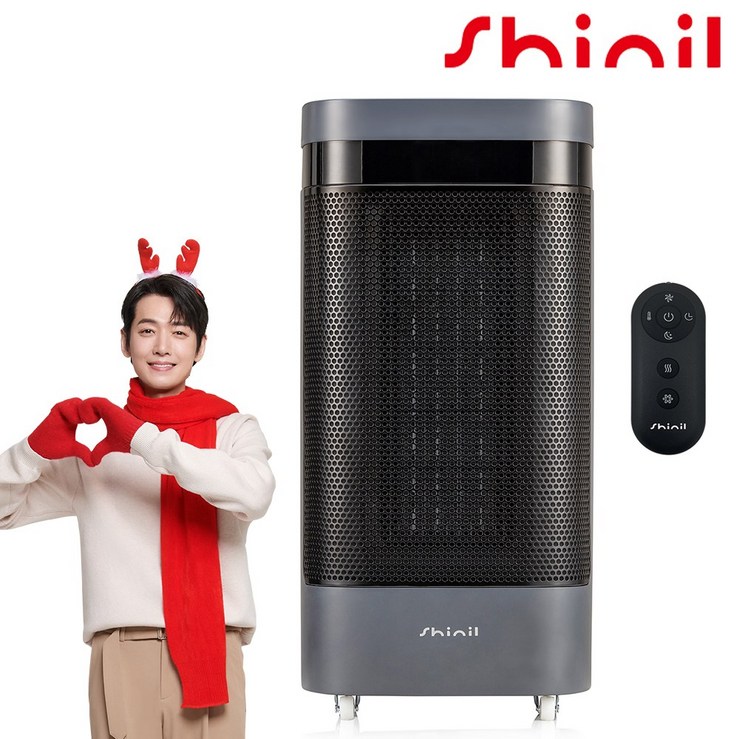 BEST 무료배송 당일출고 신일 이동식 초강력 3000W PTC 전기 온풍기 전용 리모컨 3초 즉각발열 전기히터 색상 옵션선택, 그레이