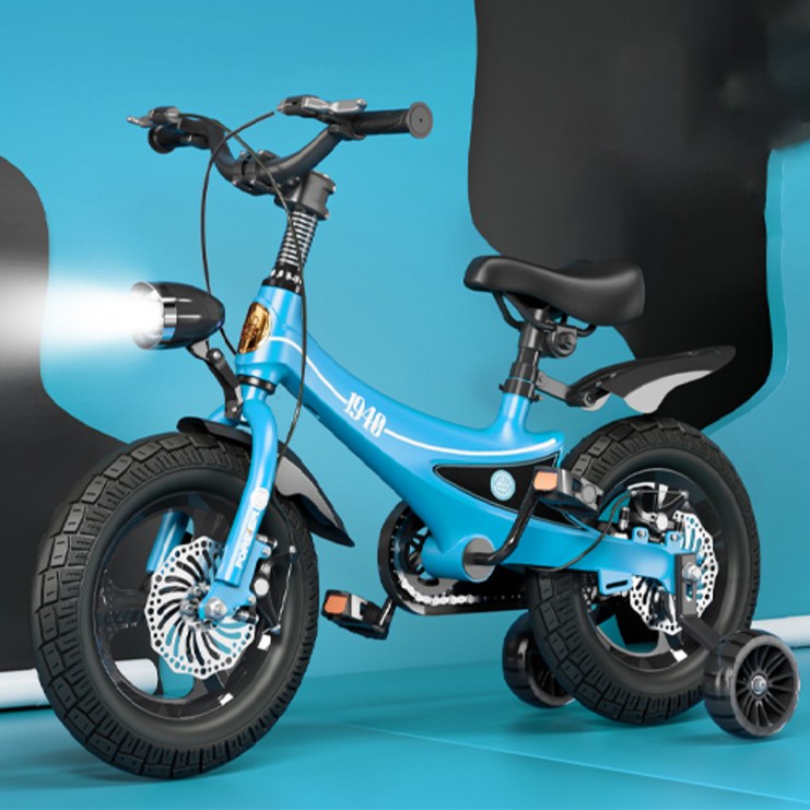 [포레버] 아동 불빛보조바퀴 자전거 12인치~18인치 3세~8세 일체형휠 일체형휠뒤좌석 어린이자전거 [국내배송착불], 블루