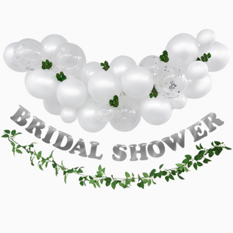 브라이덜 샤워 화이트 풍선 가랜드 세트 홈 파티 용품 장식 소품, BRIDAL SHOWER 가랜드 화이트 벌룬 세트 브라이덜 샤워 화이트 풍선 가랜드 세트 홈 파티 용품 장식 소품, BRIDAL SHOWER 가랜드 화이트 벌룬 세트