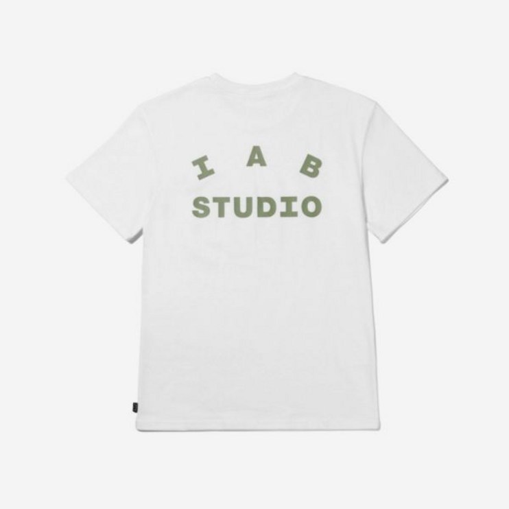 아이앱 스튜디오 티셔츠 화이트 라이트 그린 IAB Studio T-Shirt White Light Green - 투데이밈