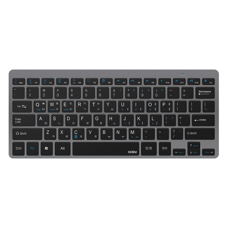 코시 블루투스 멀티페어링 무선 텐키리스 키보드, 그레이, KB4120BT, 기타