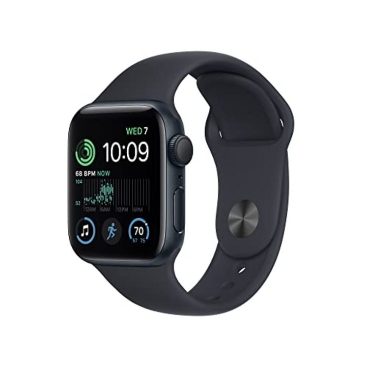 애플 워치 SE2 2세대 GPS 40mm 스마트워치 피트니스 수면 트래커 낙상감지, 미드나잇 스포츠밴드 미드나잇, 44mm  SmallMediumcm