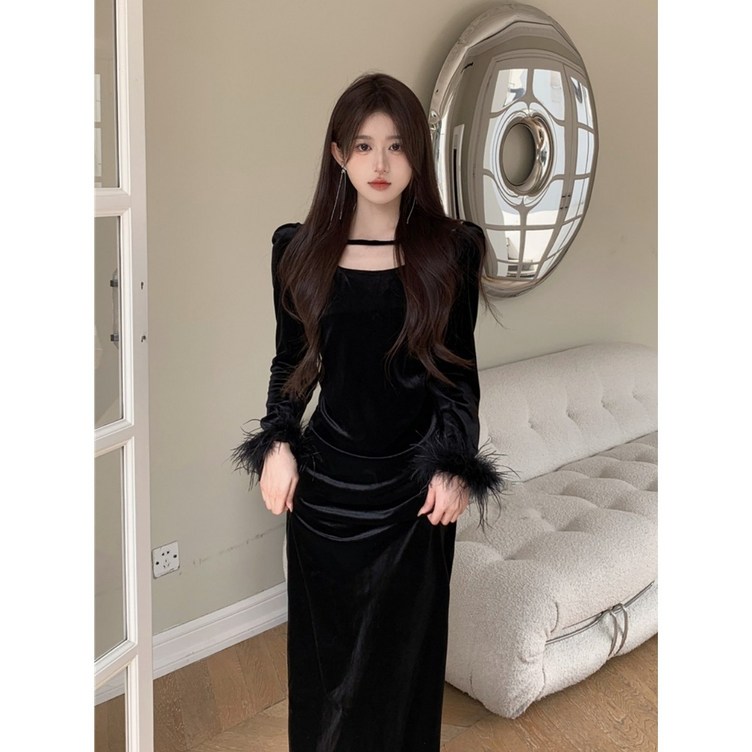 프렌치 벨벳 원피스 프렌치 벨벳 원피스