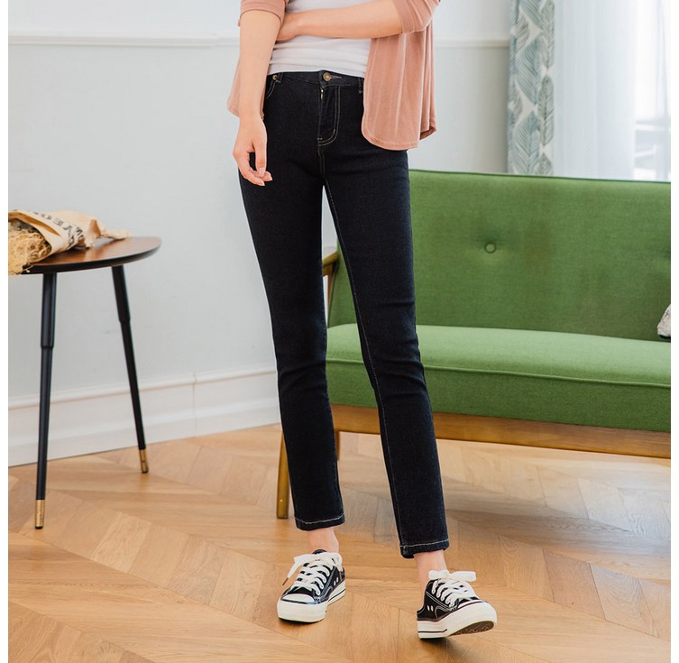 진마니아 여성용 허리스판 베이직 일자 청바지 WBC512