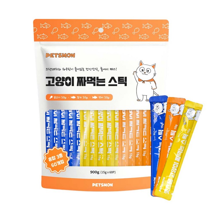 펫츠몬 짜먹는 스틱 대용량 고양이 간식