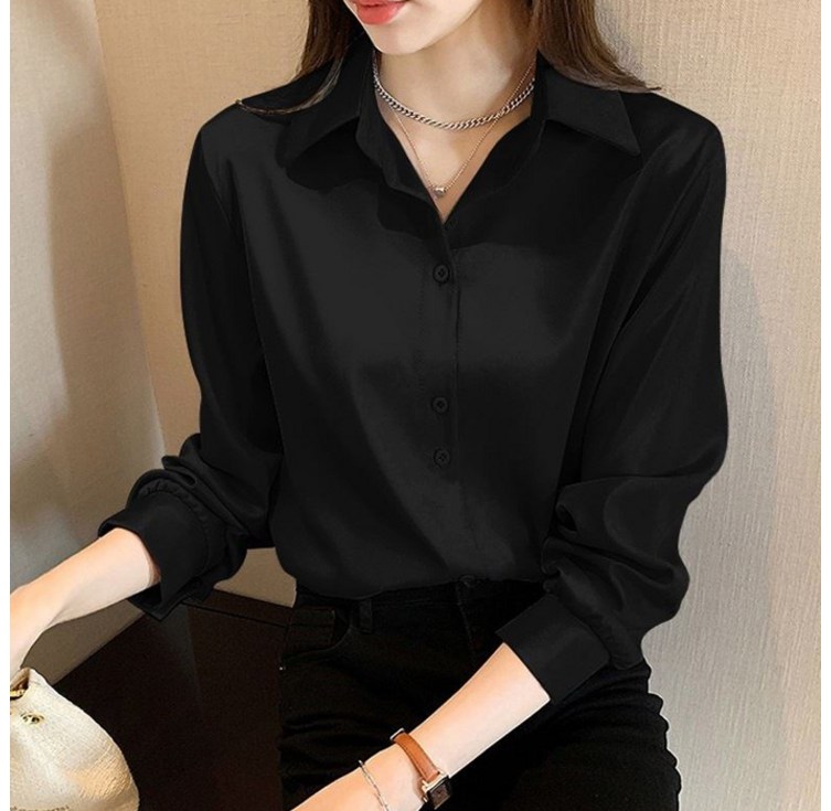 양놀 여성용 브이넥 카라 쉬폰 셔츠 블라우스