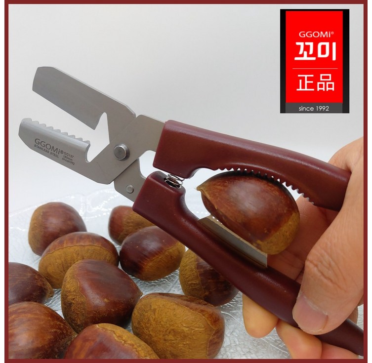정품 GGOMI 밤칼가위 생밤 손질 도구, 1개, 단일 색상 정품 GGOMI 밤칼가위 생밤 손질 도구, 1개, 단일 색상