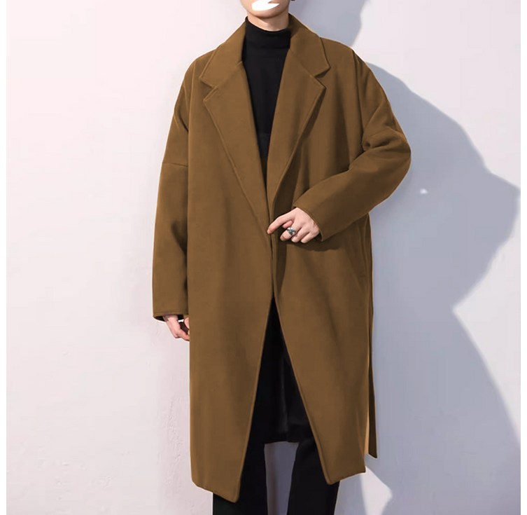 킹앤조이 클로비 노버튼 벨티드 롱코트기본안감