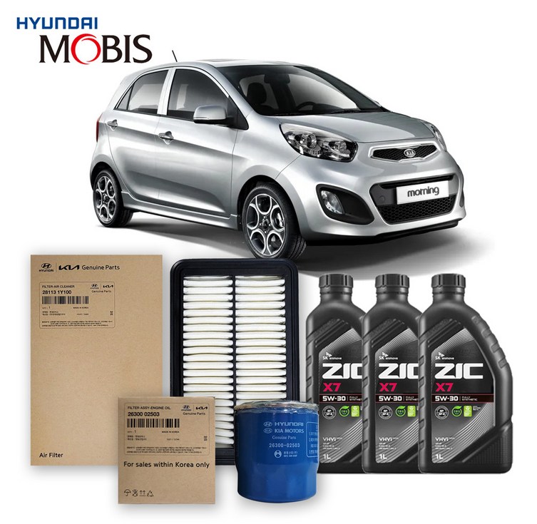 올뉴 모닝 TA 가솔린휘발유바이퓨얼 1.0 터보없음1114년식 순정필터지크합성유 3L