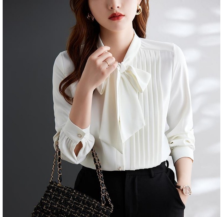 패션고리 여성 리본넥 셔츠 쉬폰 블라우스 H62