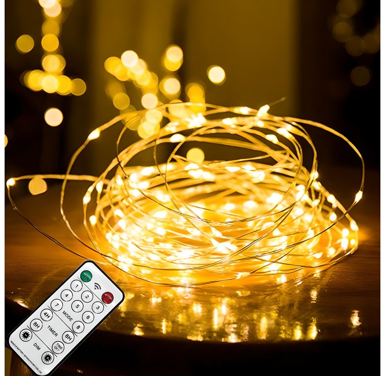 홈데코 LED USB 감성조명 와이어 전구 100구  리모콘, 전구색, 10m, 1개