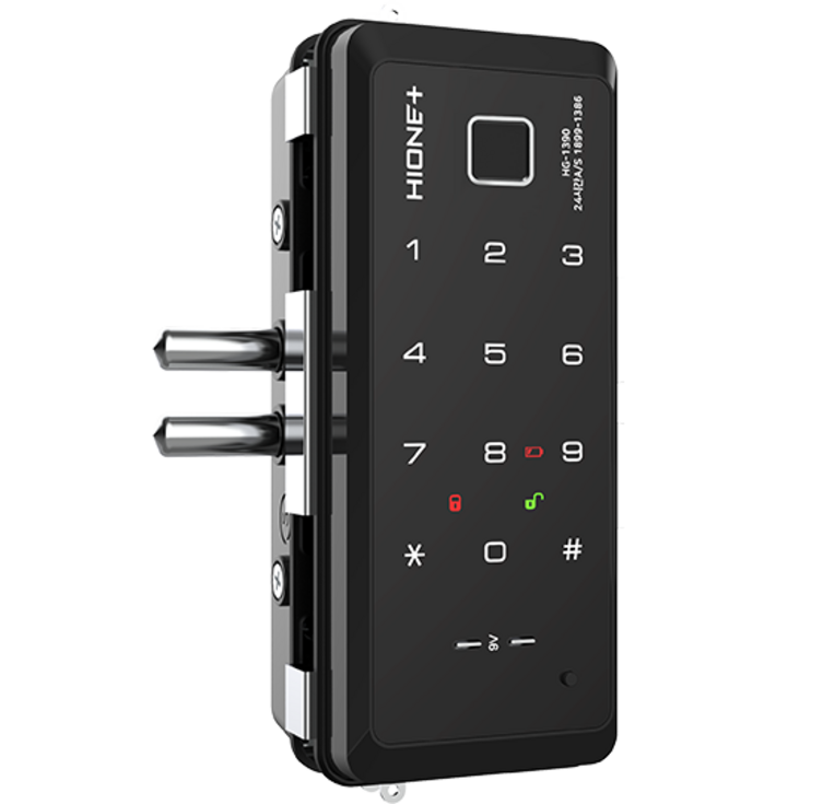 IoT 스마트 도어락 잇소키 HG1300  HG1390 유리문 도어락 WiFi하이원플러스카드키지문, HG1390 지문형