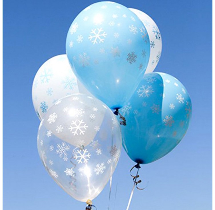 파티지 E크리스마스풍선 모음  크리스마스풍선세트 눈사람풍선루돌프풍선눈꽃풍선, ED투명5 하늘5 눈꽃 라텍스풍선 10개