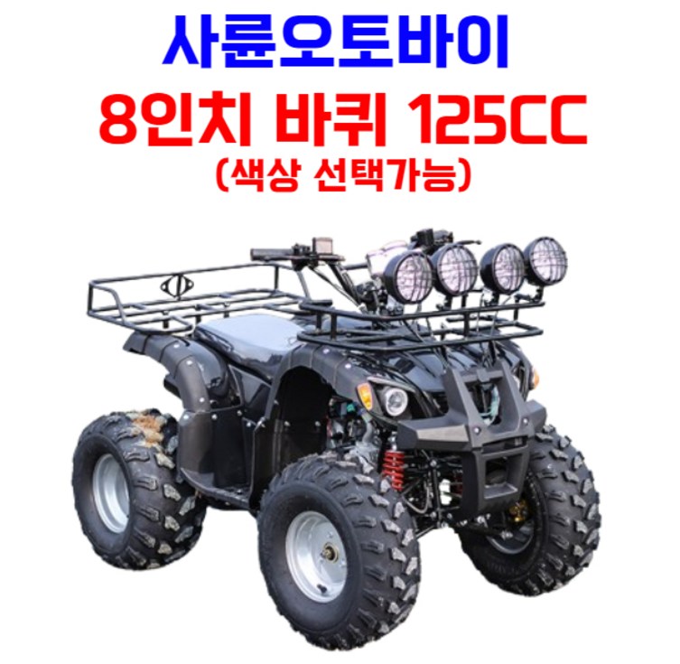 엑티쿼 사륜 오토바이 사발이 4륜 바이크 네발 산악 ATV 운반차 오프로드, 블랙, 03 8인치 125CC 엑티쿼 사륜 오토바이 사발이 4륜 바이크 네발 산악 ATV 운반차 오프로드, 블랙, 03 8인치 125CC
