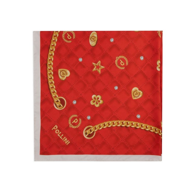 폴리니 체인 프린트 스카프