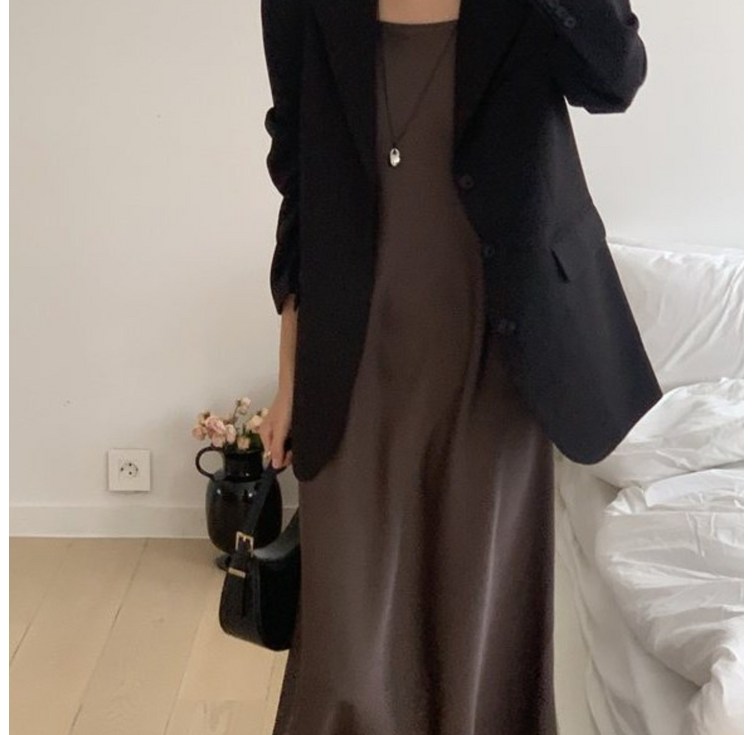 NEW컬러추가 루어스룸 샤이니 새틴 실크 슬립 스트랩 민소매 나시 뷔스티에 a라인 플레어 빅사이즈 임산부 맥시 롱 원피스