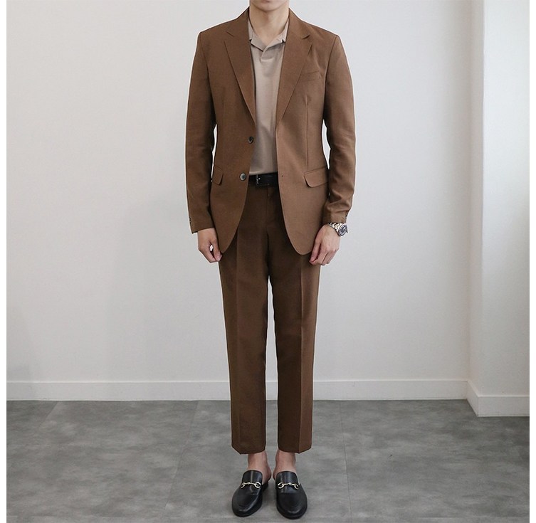 링클프리 린넨 남자 정장 여름 출근 슬림핏 쿨원단